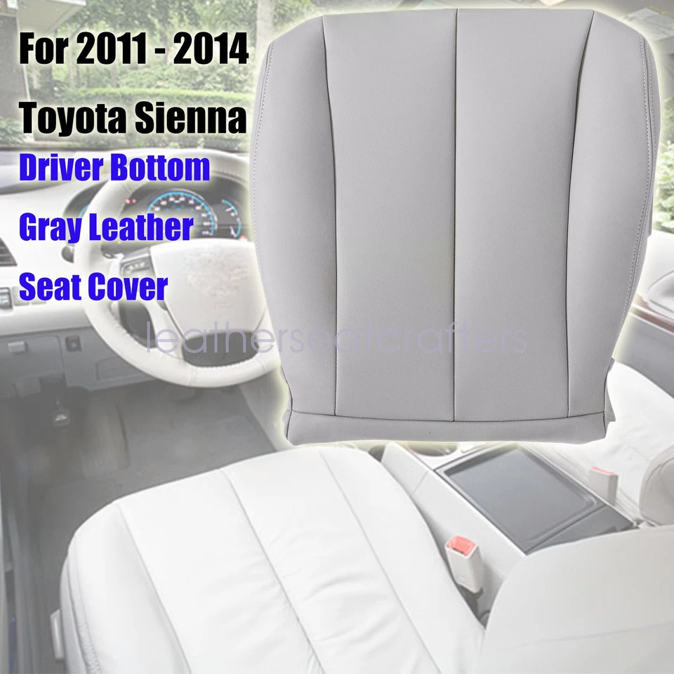Cubierta de asiento inferior gris para Toyota Sienna LE XLE CE 2011 2012 2013 2014 Foto 3 de 4