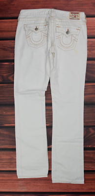 True Religion white decorated Straight Leg Denim Jeans Pants 29