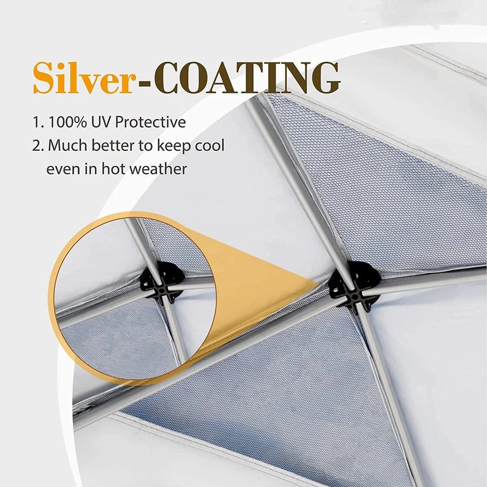 10x10' Ez Pop Up Canopy Tent Commercial Instant Canopy with Portable Roller Bag - Image 3 of 4