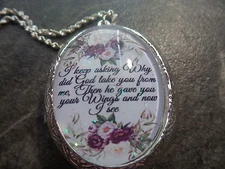 MEMORIAL LOCKET-- I KEEP ASKING WHY DID GOD TAKE YOU FROM ME (GUARDIAN ANGEL)