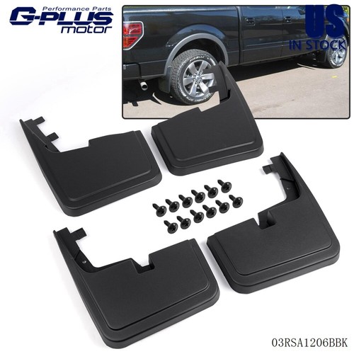 Fit For 15-18 Ford F150 Front+Rear Splash Mud Guards Flaps W/o Fender Flares - Picture 1 of 12