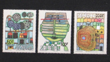 Senegal, Friedensreich Hundertwasser Mi. No. 705-707, Scott No. 512-514 ** ..!