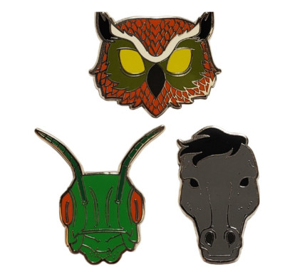 HOTLINE MIAMI RASMUS CARL DON JUAN Enamel Pin Masks Figure 1.5'' Set Limited Run