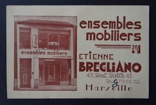Carte de visite Etienne BREGLIANO Marseille Ensembles mobiliers old visit card