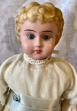 C1890 German Minerva Metal Head Doll on Orig Body w/Great Outfit 15  
