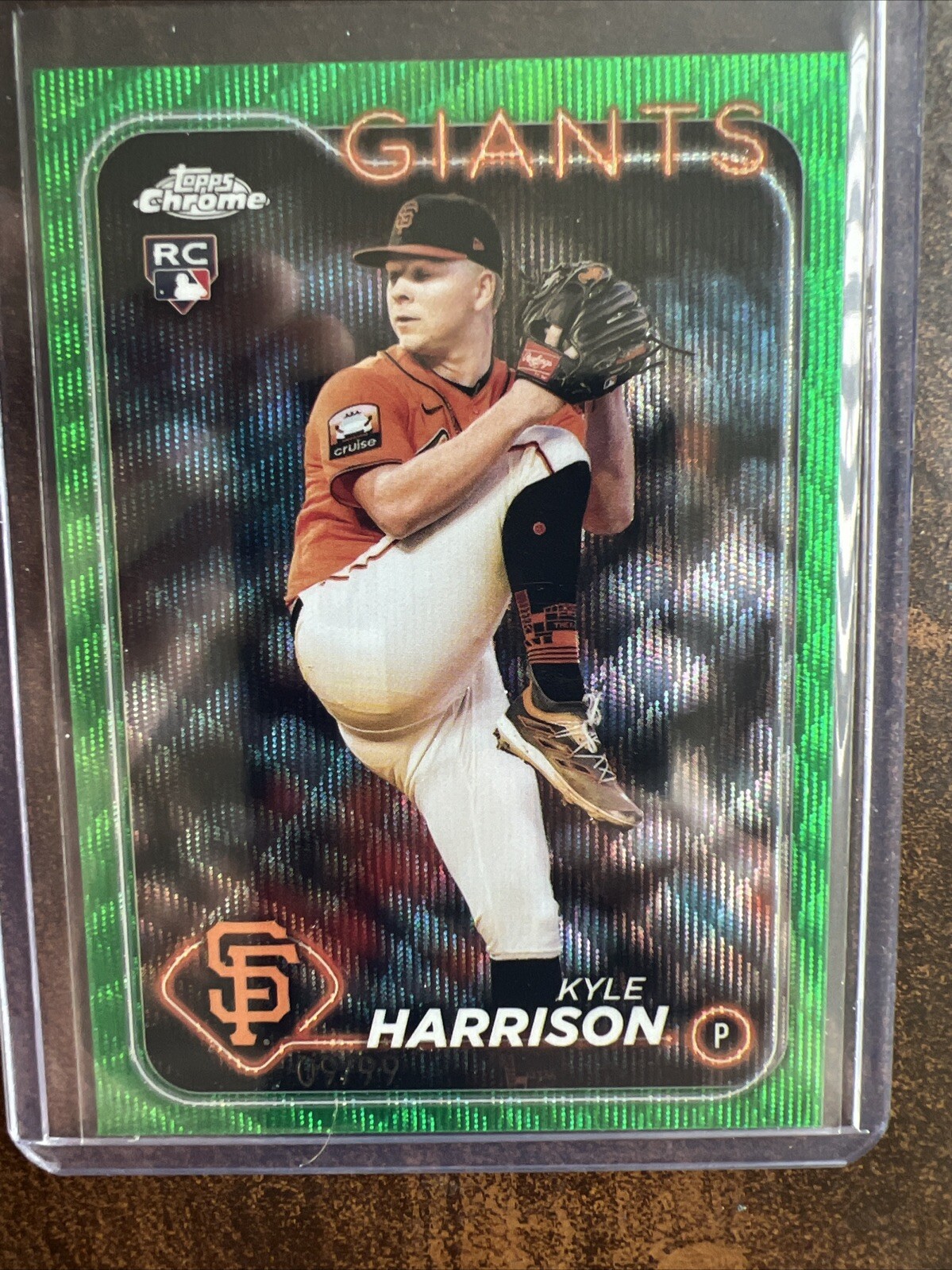 2024 Topps Chrome - Green RayWave Refractor #191 Kyle Harrison /99 (RC)