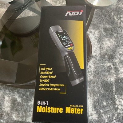 6 In 1 Noninvasive Moisture Meter Pinless Humity Sensor Drywall/gypsum Board/cem