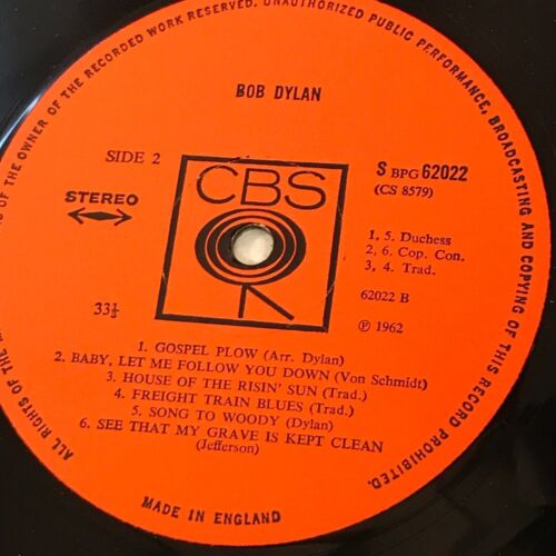 BOB DYLAN Bob Dylan 1968 UK issue of the 1962 vinyl LP debut stereo Highway 51 - Picture 4 of 4