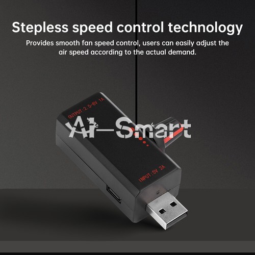 5W DC5V 2A Fan Controller Stepless Speed Control w/ Switch USB Protection Type-C - Picture 10 of 24