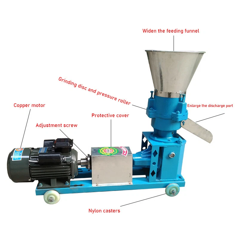 Máquina de pellets 4KW 150 molino pez buey pollo pato paloma caballo alimentación negociable Foto 4 de 4