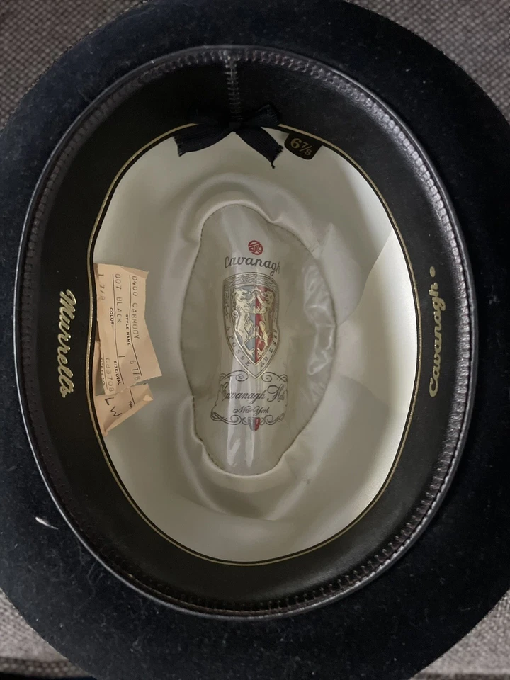 GORGEOUS Vintage 50s CAVANAGH FEDORA, Black, 6 7/8 Carmody Style - Image 3 of 4