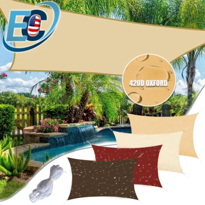 Waterproof Shade Sail Patio Awning Outdoor Garden Pool Sun Canopy Shelter Cover