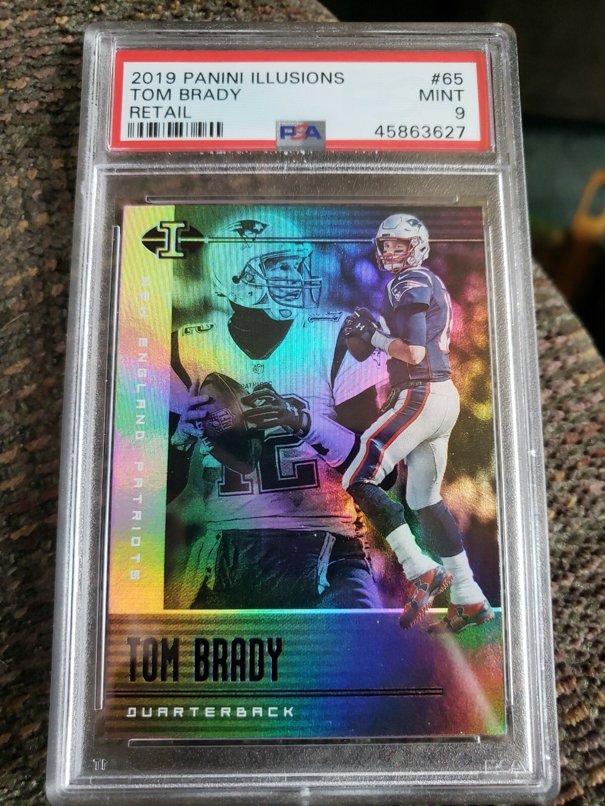 2019 TOM BRADY PANINI ILLUSIONS RETAIL # 65  PATRIOTS PSA 9 MINT! The Goat
