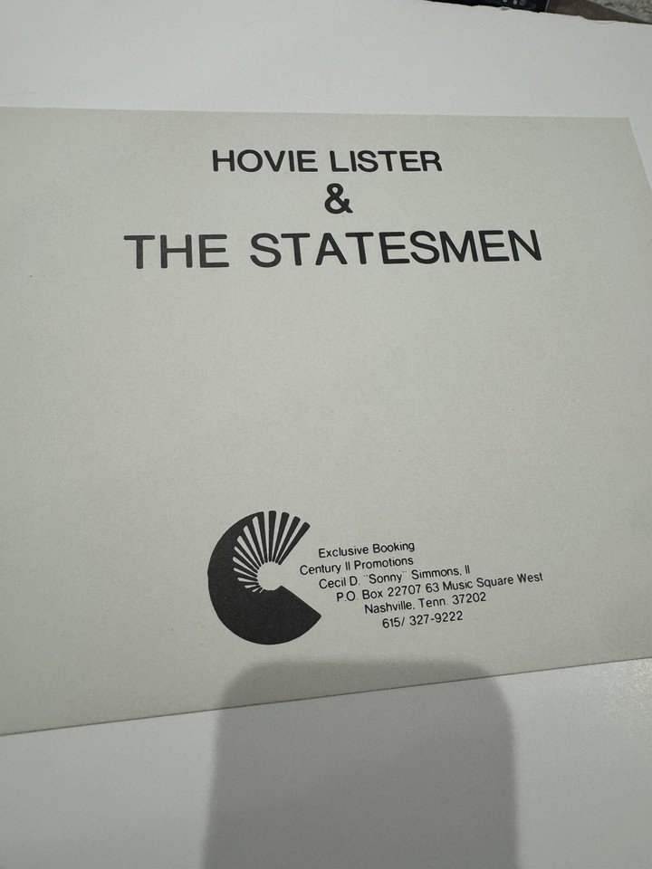 RARE Southern Gospel Photo 8X10 Statesmen Quartet Hovie Lister Rosie ...