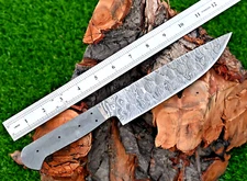 CUSTOM MADE HAND FORGED DAMASCUS STEEL BLANK BLADE CHEF KNIFE HALF TANG 2799