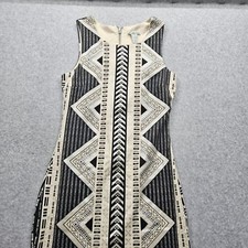 Charlotte Russe Women's Small Aztec Print Bodycon Beige and Black Dress