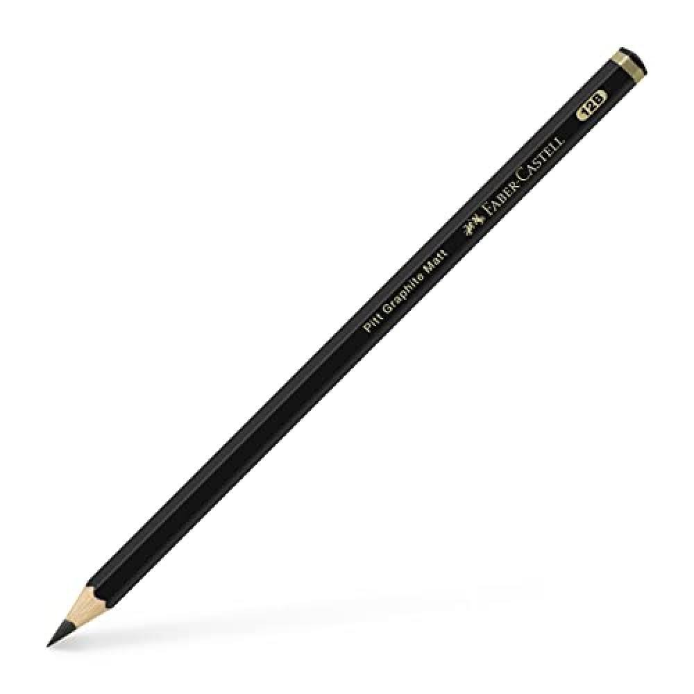 Faber-Castell 115212, scatola 12 matite pitt grafite opaca, 12B, nero - NUOVO