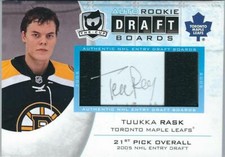 08-09 UD The Cup Tuukka Rask Rookie Draft Boards Auto /25 Boston Bruins 