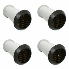 4 x Manrose DHRIWKB Deluxe Internal Fit Wall Vent Duct & Grille Kits (Brown)