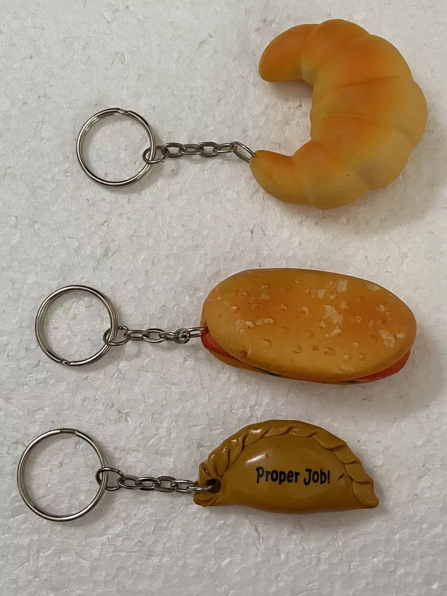 Vintage Food Novelty Fun Keychain Keyring Bundle 3 key rings