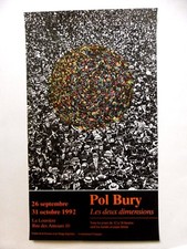POL BURY Affiche originale CoBrA Art Cinétique Belgique La Louvière 1992