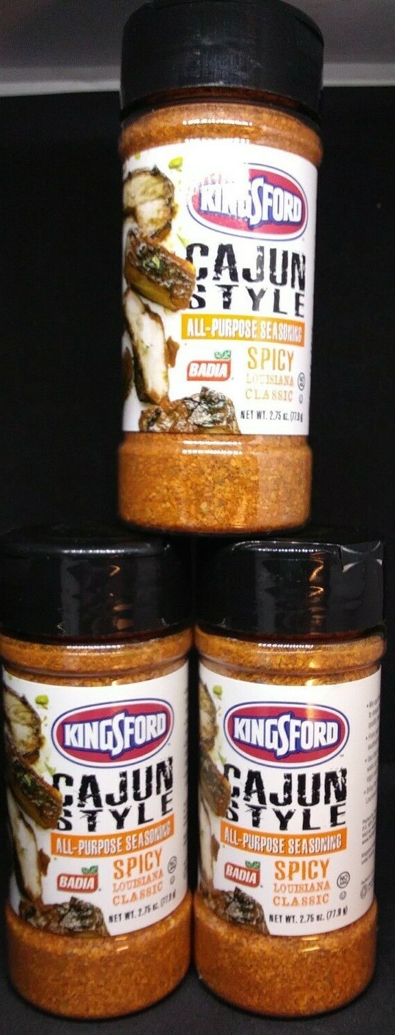 3 X Kingsford Cajun Style Spicy Louisiana Classic Seasoning Lot 07/