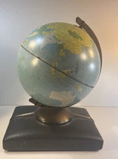 Rare Vintage World Globe Tabletop Model 12 Inches Tall