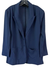 Attitudes by Renee Utilitarian Blazer Blue XL Button Front A383344 Women GG755