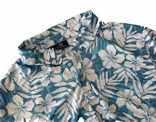 NEW GreenSide LARGE Performance Golf Polo BLUE FLORAL Shirt Mens Lightweight