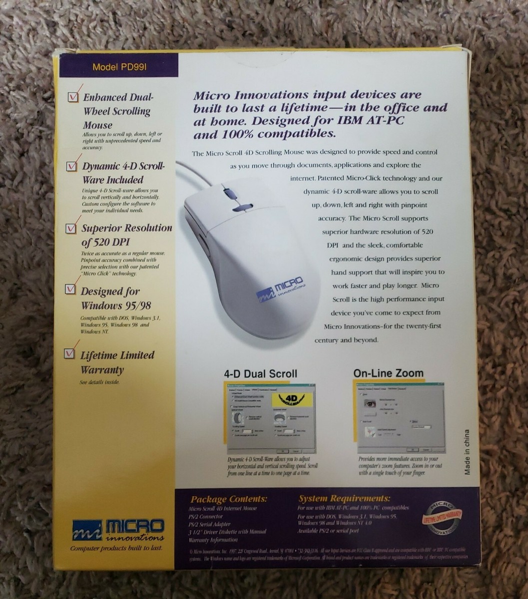 Micro Scroll II Dual wheel scrolling mouse Micro Innovation 