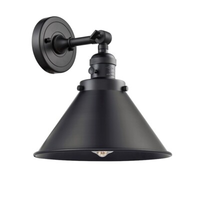Innovations Briarcliff 10'' LED Semi-Flush, Black/Cone - 201FSW-BK-M10-BK-LED