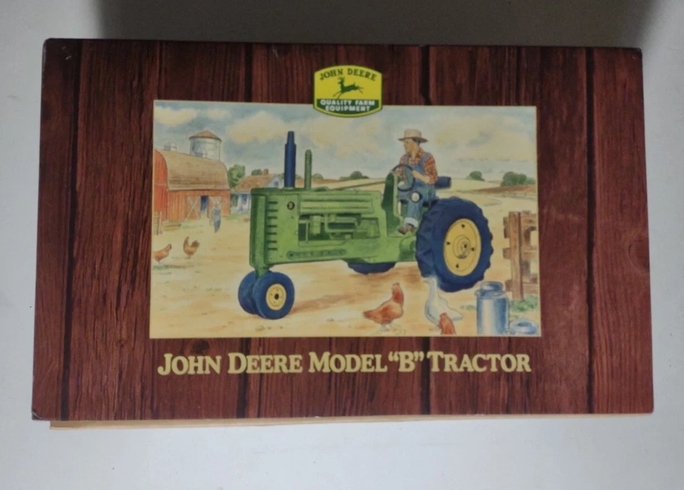 Litografía de hojalata Franklin Mint cuerda John Deere modelo "B" tractor nuevo en caja Foto 3 de 4
