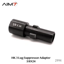 Aim7 3 Lug Barrel Adapter - 5/8 X 24 Steel Black