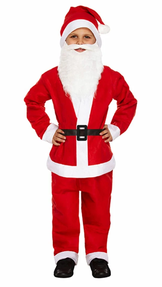 HENBRANDT Boys Kids Childrens Father Christmas Santa Fancy Dress Costume Xmas Outfit 4-12