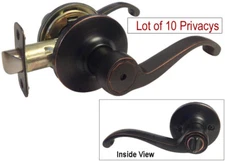 Lot of 10 Privacy Oil Rubbed Bronze Door Handle Knob Lever with free shipping 