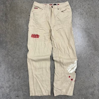 Vintage Y2K Ecko Unltd Linen Pants Baggy Wide Leg Skate Tan 33 x 30.5  Mens