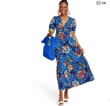 Tabitha Brown x Target Mixed Floral Polka Dot Puff Sleeve Boho Maxi Dress - 8