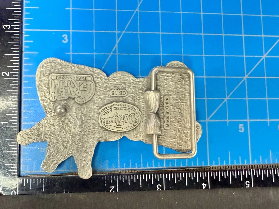 BRAT Crown Red Glitter Rhinestone Bling Statement Pewter Siskiyou Belt Buckle - Image 4 of 4