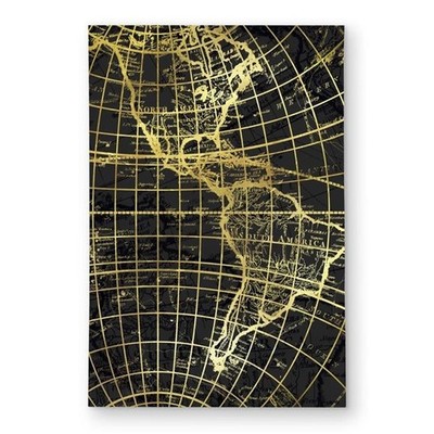 Begin Home Decor C1ROAR23AXF5MT 2 x 3 ft. Black & Marine World Map Globe Rug ...