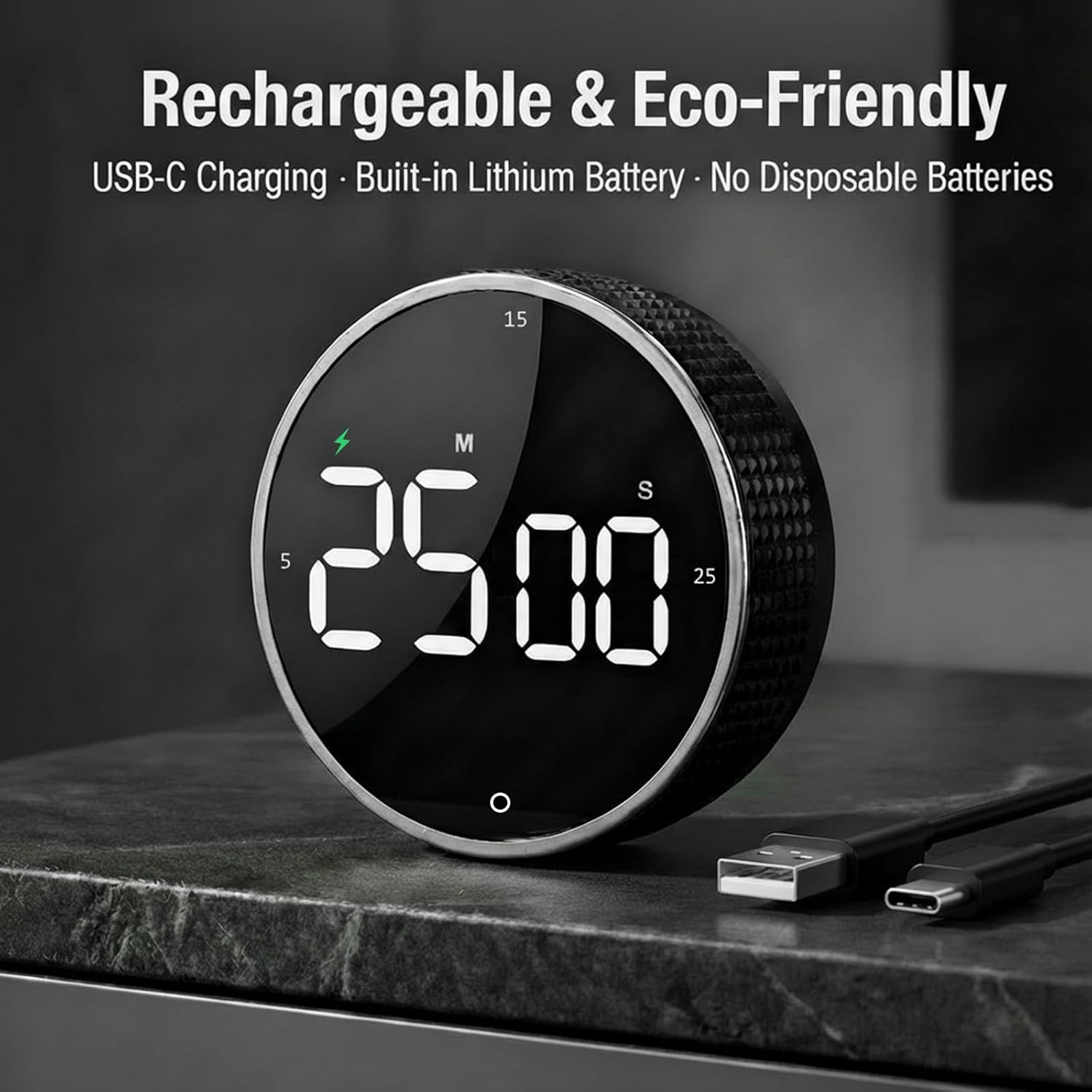 Timer per Bambini e Cucina - Magnetico e Ricaricabile LED - 2
