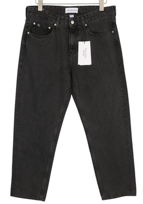 CALVIN KLEIN 90s Straight Herren Jeans W32 Schwarz Reißverschluss Taschen Denim