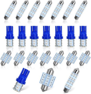 Set Luces LED Interior 24 Piezas Azul Compatible con la Mayoría de Vehiculos