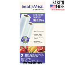 Seal-a-Meal Custom Length Vacuum Seal Bags, 2-Rolls 11"x9' (18 Ft Total)