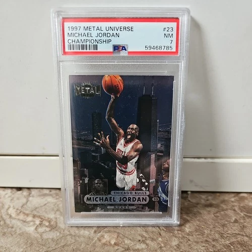 1997 FLEER Metal Universe Michael Jordan CHAMPIONSHIP #23 PSA 7 SKYBOX BULLS