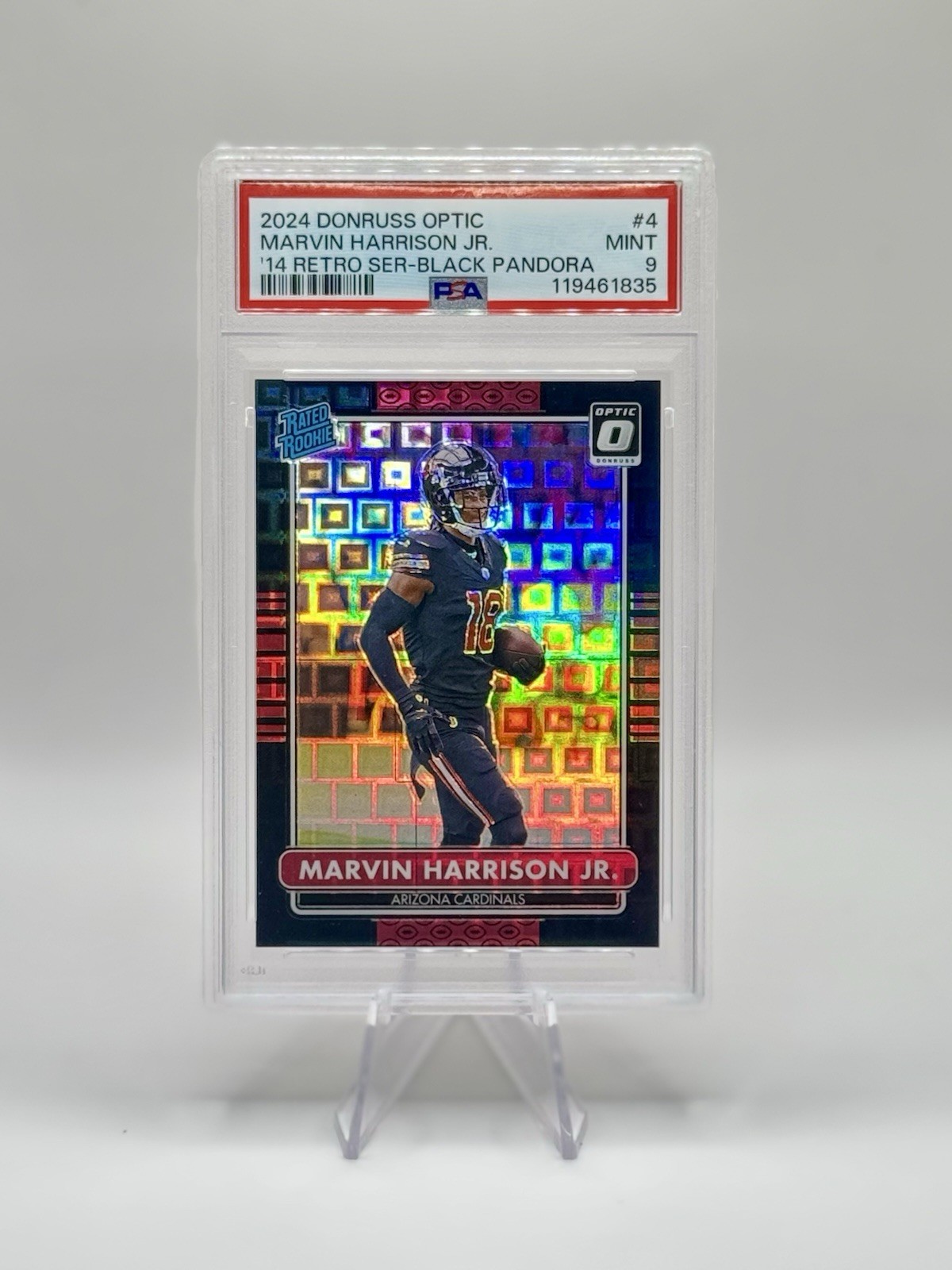 2024 Donruss Optic Marvin Harrison Jr Retro Black Pandora #/25 RC PSA 9  #4
