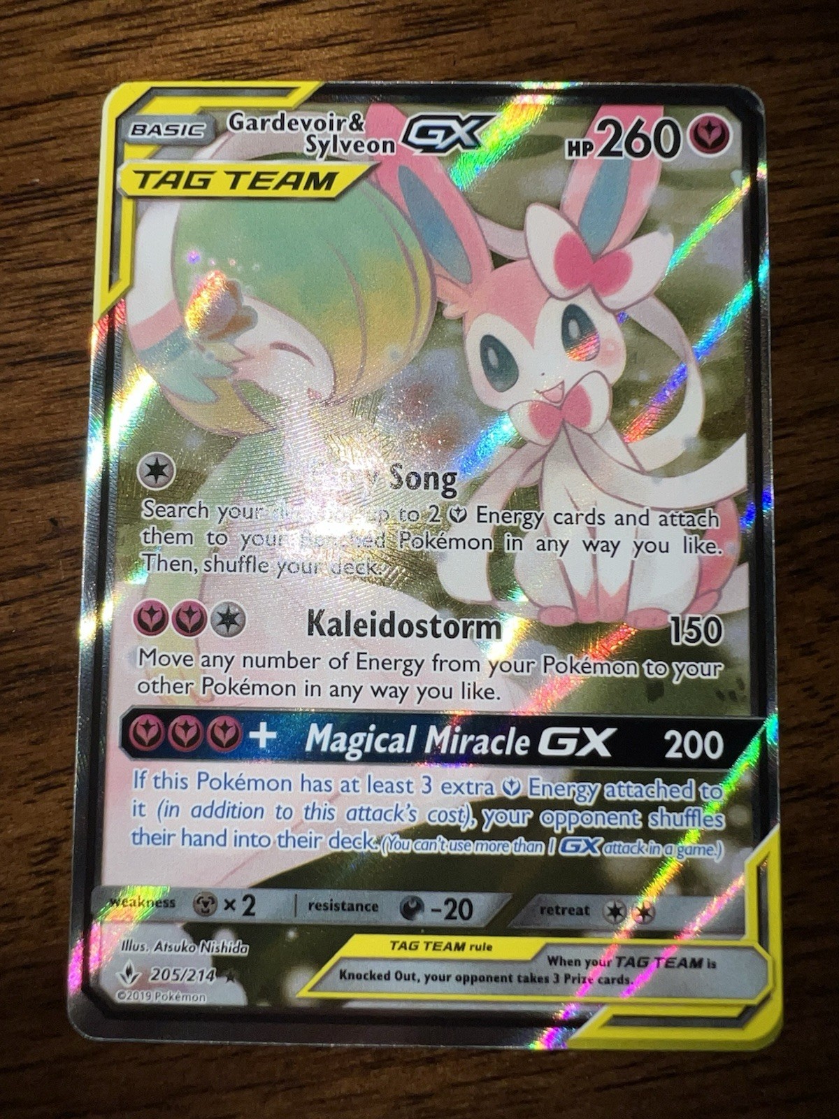 Pokemon Gardevoir & Sylveon GX (205) Alternate Full Art Unbroken Bonds MINT