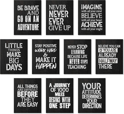 10 Pieces Inspirational Wall Poster Positive Quote Posters Wall Decor Affirmatio
