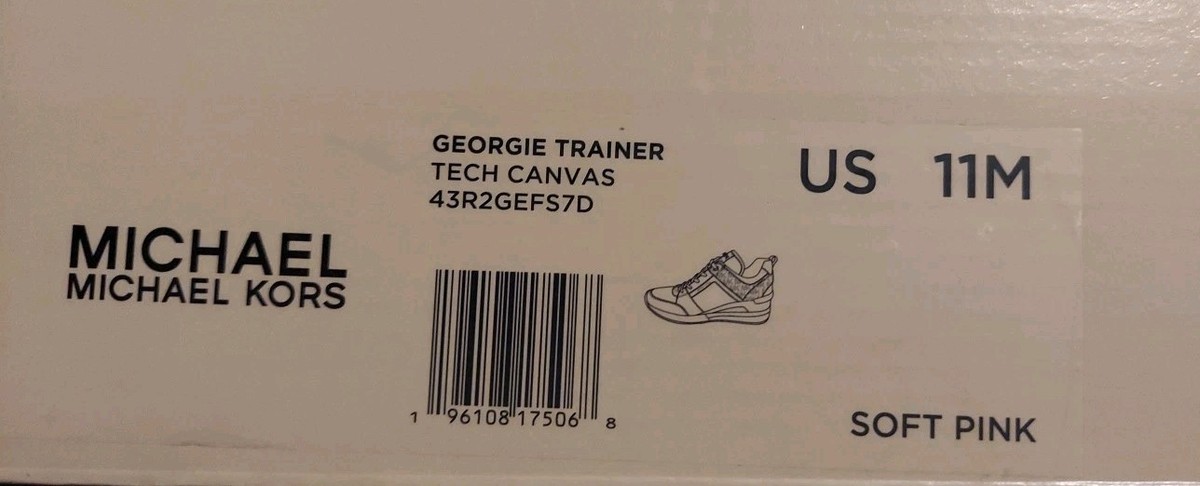 ……. Michael KORS GEORGIE MK SIGNATURE LOGO SOFT PINK WEDGE SNEAKERS 11