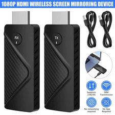 Wireless HDMI Transmitter & Receiver Kit TV Stick Dongle fit PC, Camera, Laptop