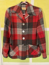 Vintage 50s 60s Pendleton 49er Wool Plaid Women's Jacket As Is Small Flaws